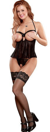 Hypnotic Swirl Cupless Crotchless Babydoll - LingerieDiva