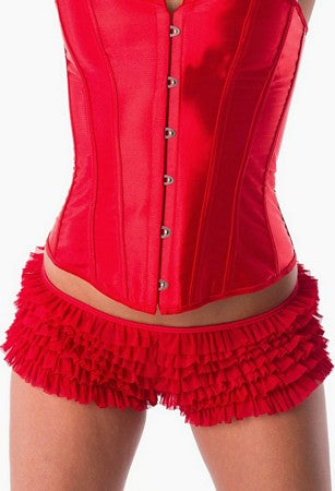 Red Ruffle Boy Shorts W/ Bow - LingerieDiva