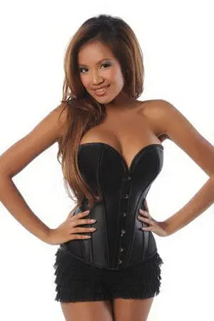 Black Satin Sweetheart Corset - LingerieDiva