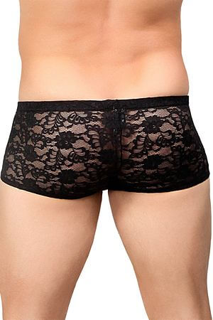 Black Stretch Lace Mini Short - LingerieDiva