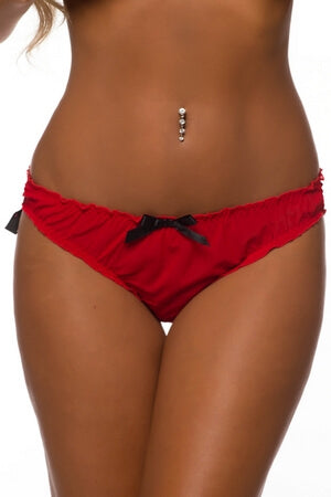 Red Ruched Rene Ruffle Panty - LingerieDiva
