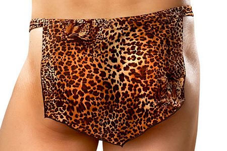 Leopard Print Thong With Loin Cloth - LingerieDiva