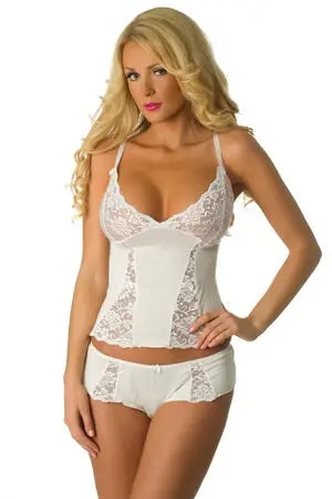 White Deep Desires Cami Set - LingerieDiva