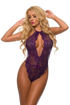 Pretty In Plum Teddy - LingerieDiva