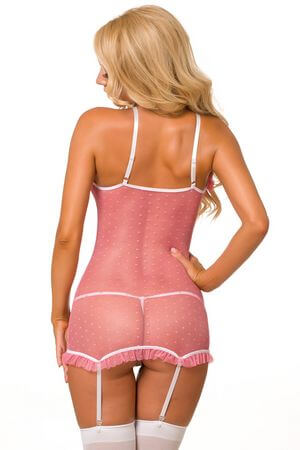 Passionate Pink Mesh Chemise - LingerieDiva