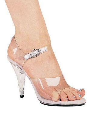 4 inch Heel Clear Sandal - LingerieDiva