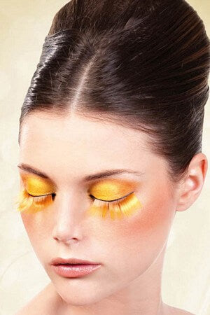 Orange Glitter Eyelashes - LingerieDiva