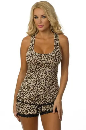 Leopard Lace Short PJ - LingerieDiva