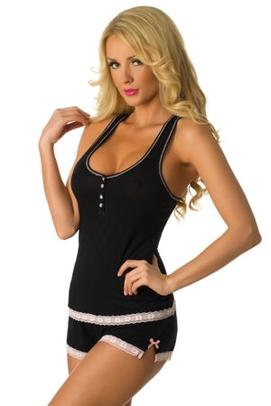 Black Sweetness Short PJ Set - LingerieDiva