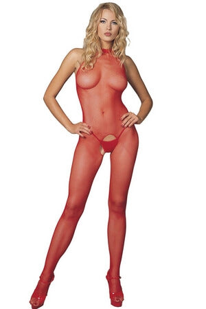 Open Crotch Seamless Fishnet Bodystocking