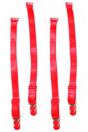 Red Essential Garter Straps - LingerieDiva