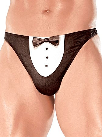 Tuxedo Thong W/Coat Tails - LingerieDiva