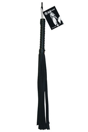 Black Faux Leather Flogger - LingerieDiva