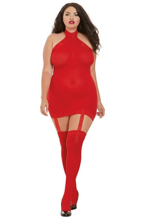 Queen Red Sheer Garter Dress - LingerieDiva