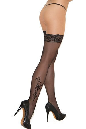 Floral Decor Thigh Hi - LingerieDiva