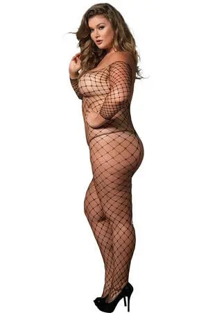 Plus Nothing But Net Crotchless Bodystocking Leg Avenue
