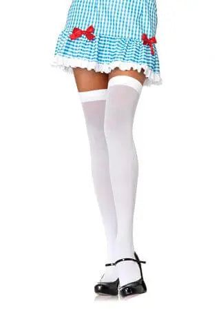 White Opaque Diva Thigh High Leg Avenue