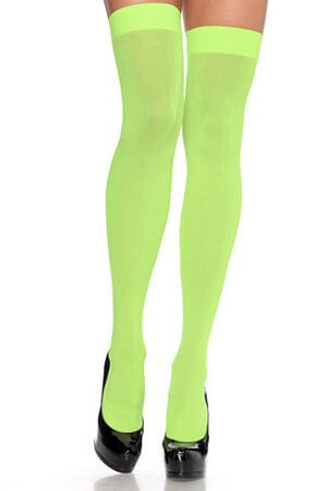 Green Nylon Thigh Highs