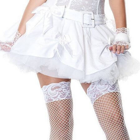 White Lycra Industrial Fishnet Stockings