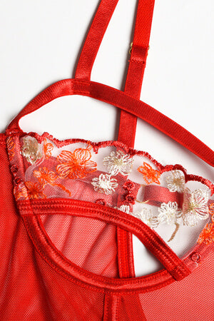 Unstoppable Floral Mesh Red Teddy