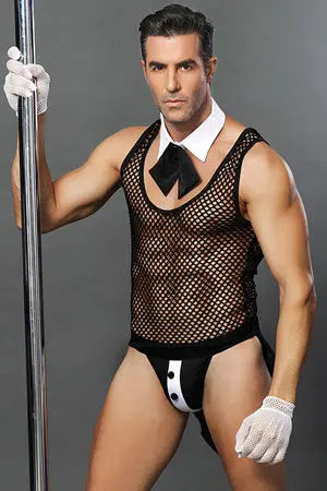 Men&#39;s Fishnet Tuxedo Velvet Kitten