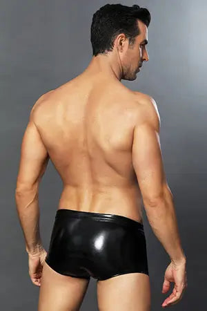 Men&#39;s Faux Leather And Latex Boxer Briefs Velvet Kitten