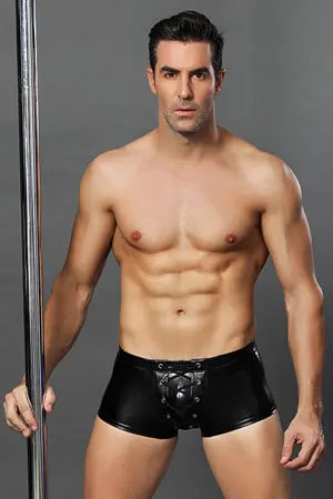 Men's Faux Leather And Latex Boxer Briefs Velvet Kitten