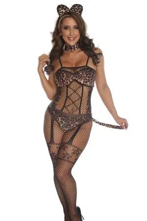 Leopard Print Cat Costume Velvet Kitten