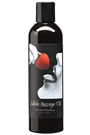 Earthly Body Hemp Edible Massage Oil - 8 oz Strawberry Eldorado