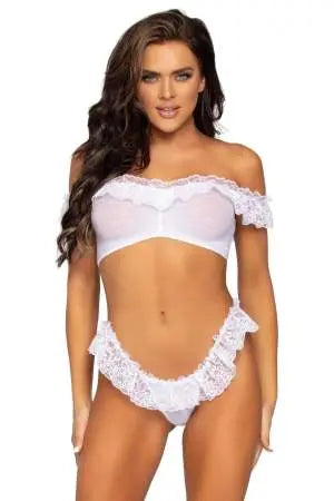 Lace Ruffle Lingerie Set Leg Avenue