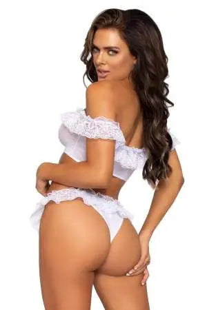 Lace Ruffle Lingerie Set Leg Avenue