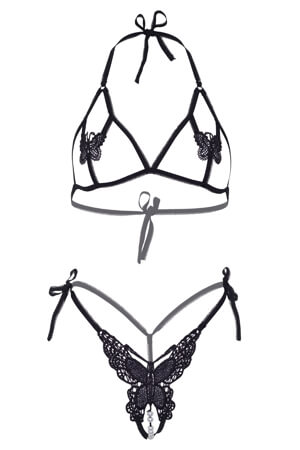 Black Summer Sky Bra and Panty Set