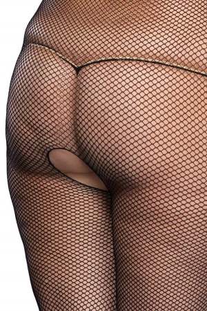 Plus Fishnet Cupless Bodystocking