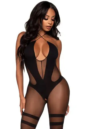 Black One True Love Bodystocking Leg Avenue