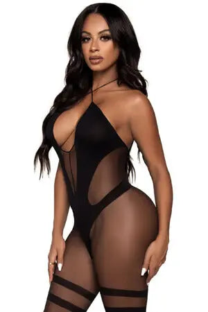 Black One True Love Bodystocking Leg Avenue