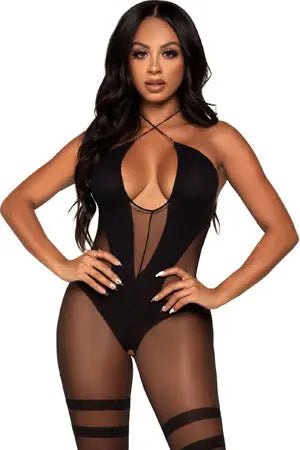 Black One True Love Bodystocking Leg Avenue