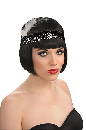 Forum Novelties Black Sequin Flapper Headband
