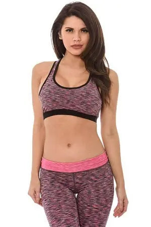 Black &amp; Pink Sports Bra Velvet Kitten