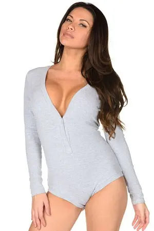 Simply Sexy Grey Bodysuit Velvet Kitten