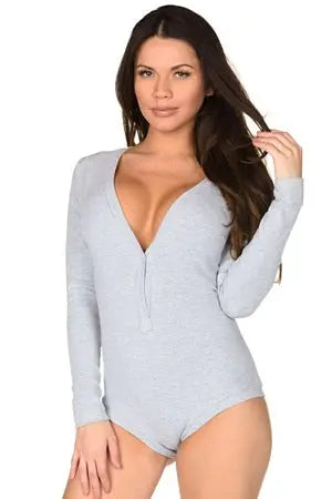 Simply Sexy Grey Bodysuit Velvet Kitten