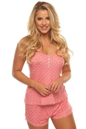 Pink Dot PJ Short Set Velvet Kitten