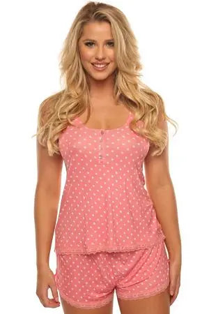 Pink Dot PJ Short Set Velvet Kitten