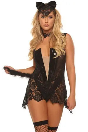 Sexy Kitty 4 Pc Teddy Set Velvet Kitten