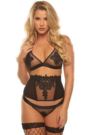 Floral Applique 4 Pc Set Velvet Kitten