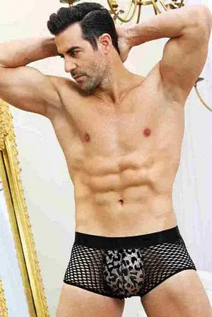 Leopard Net Men&#39;s Brief Velvet Kitten