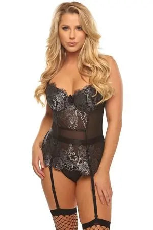 Fancy Floral Bustier Set Velvet Kitten