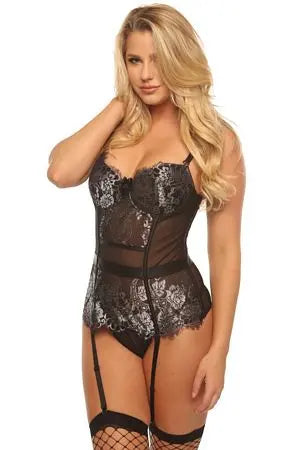 Fancy Floral Bustier Set Velvet Kitten