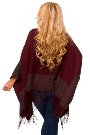 Merlot Wrap With Buckle and Fringe
